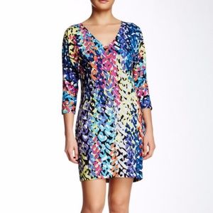 Trina Turk Dominica Dress Long Sleeve V Neck 10